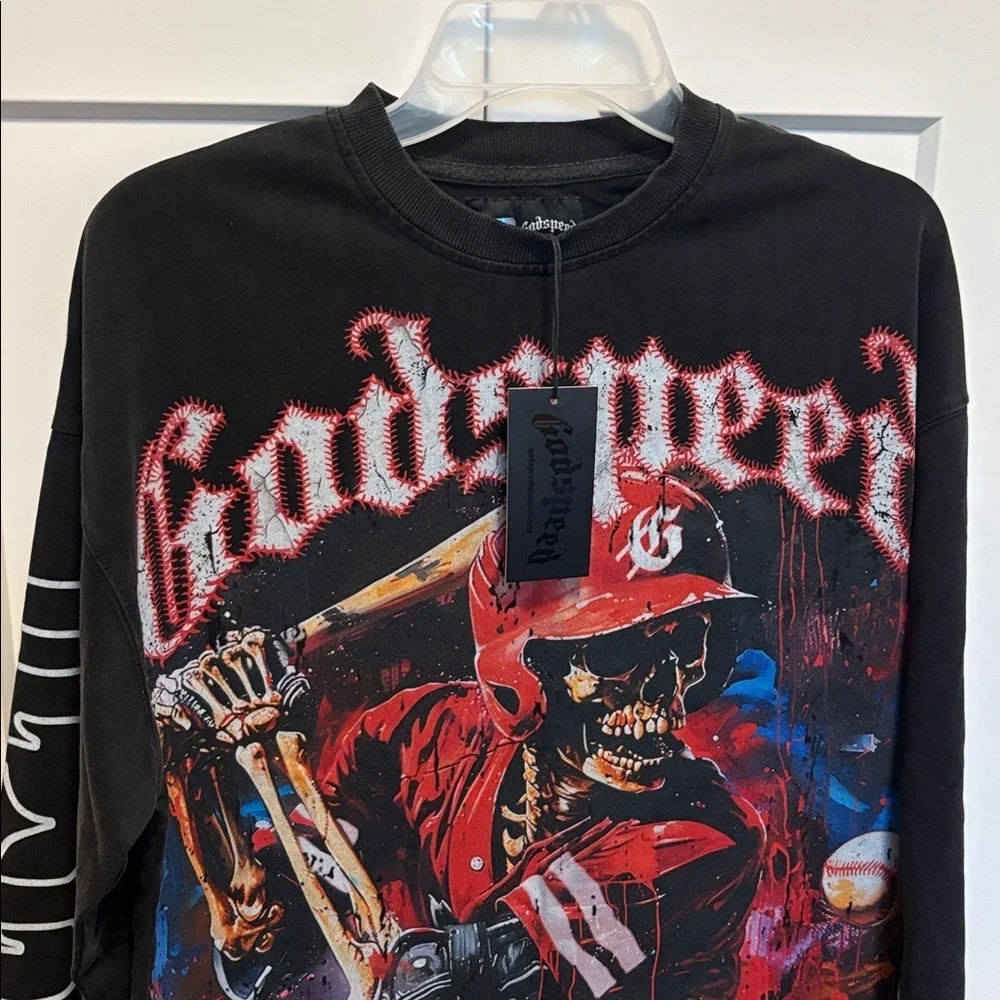 ❌SOLD❌ NWT [Godspeed] Baseball Skelton Grand Slam Graphic Long-Sleeve Men’s XS - Picture 7 of 12